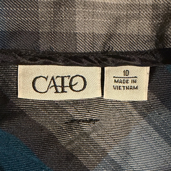 Vintage Cato Blue and Black Plaid A-Line Skirt - Picture 5 of 6